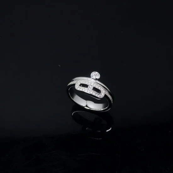 【日本未入荷★上品な輝き】HERMES Bague Link d‘Hermesリング Hermes, Link D, ring